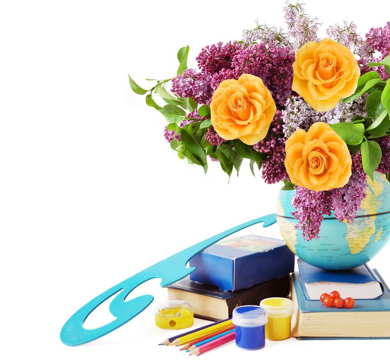Flowers in Globe Vase