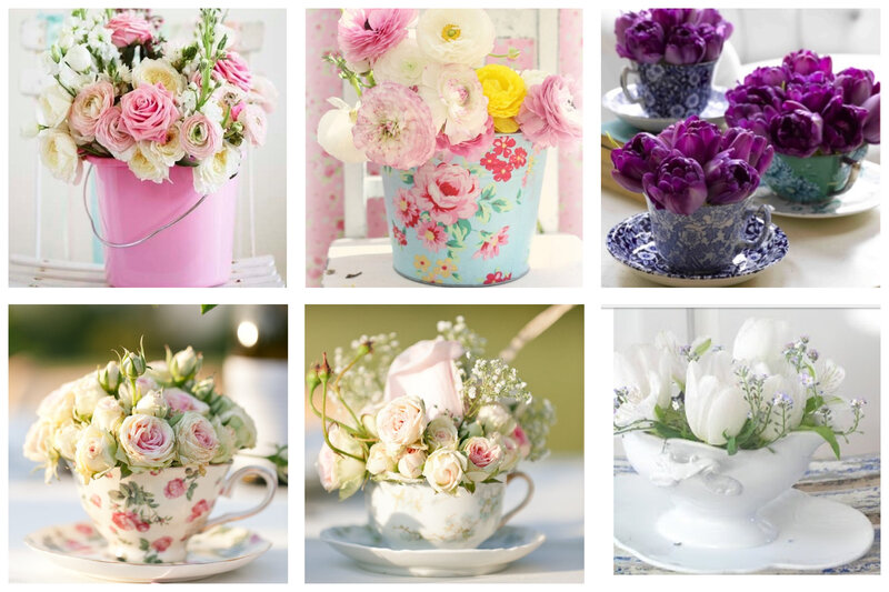 Flowers in Teacups — Pink
