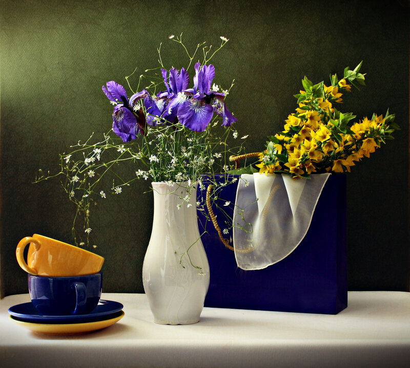 Flowers in Vases and Cups