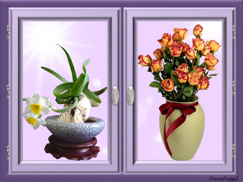 Flowers in Vases — Purple
