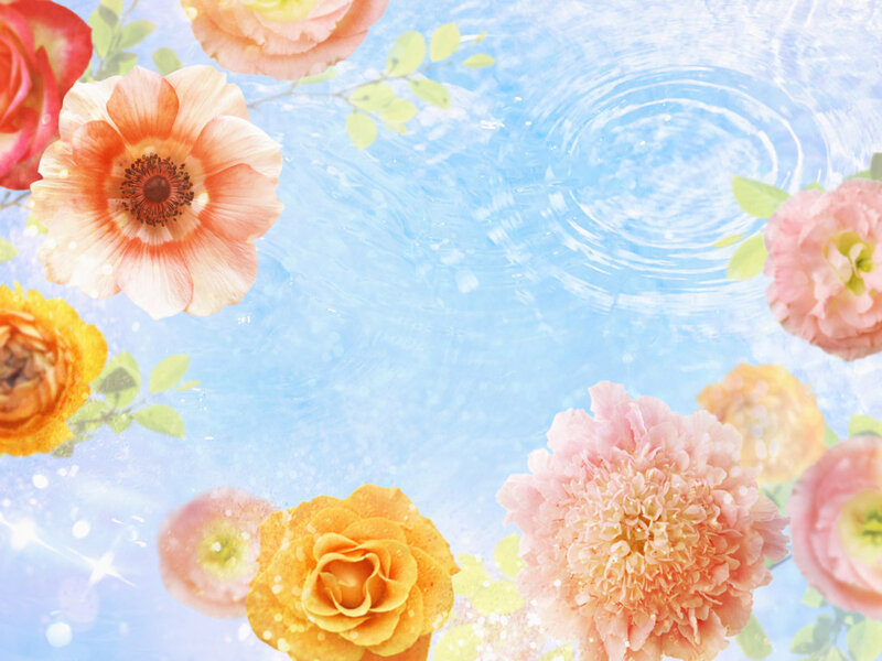 Flowers in Water — Blue, Serene