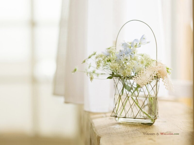 Flowers in Wire Basket