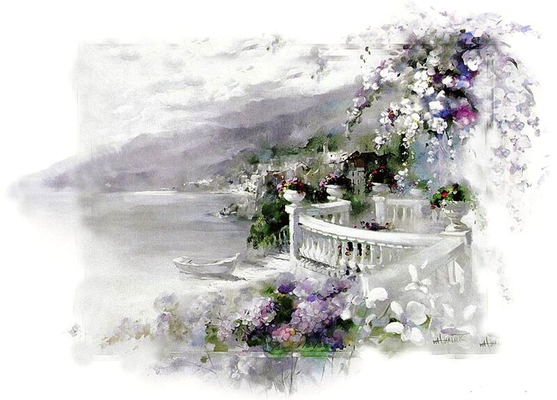 Flowers on a Balcony — White