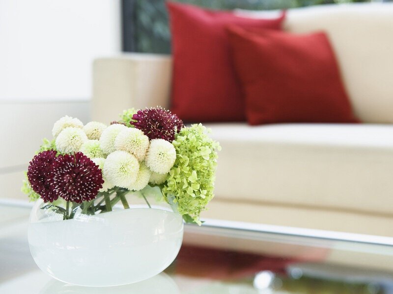 Flowers on a coffee table