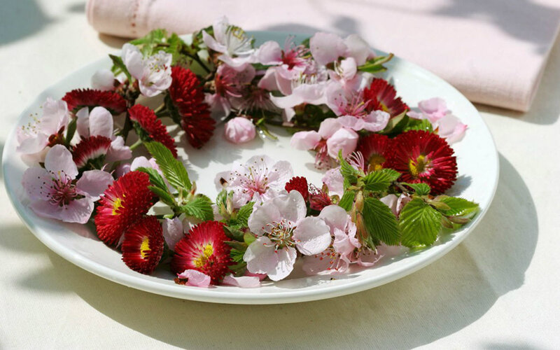 Flowers on a Plate — White, Serene