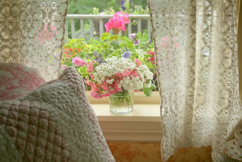 Flowers on a Windowsill — White, Serene