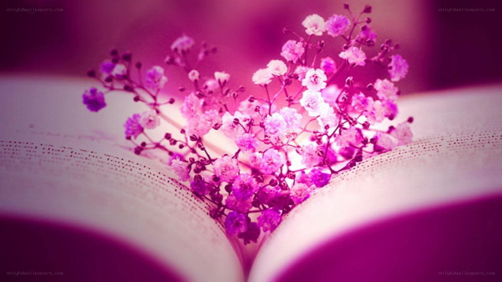 flowers on an open book