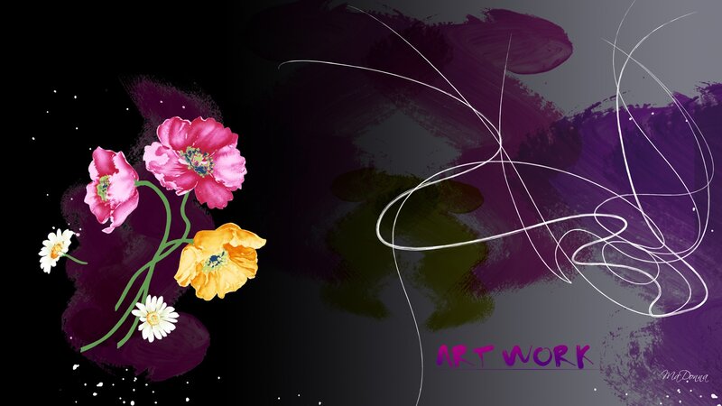 Flowers on Dark Background