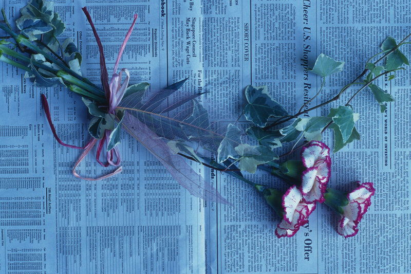 Flowers on Newspaper