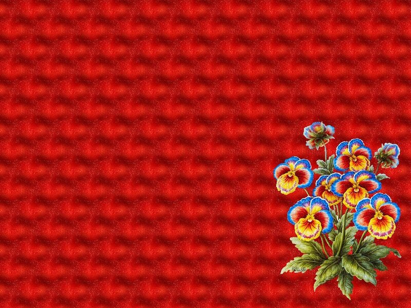 Flowers on red background