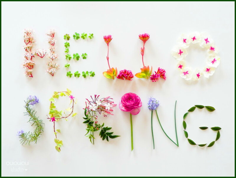 Flowers Spelling Hello Spring