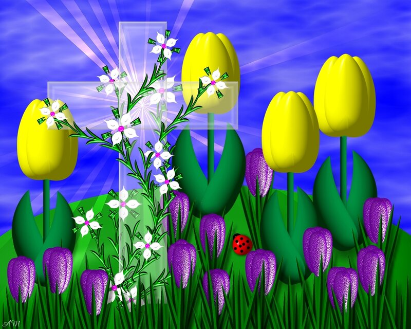 Flowers with a cross