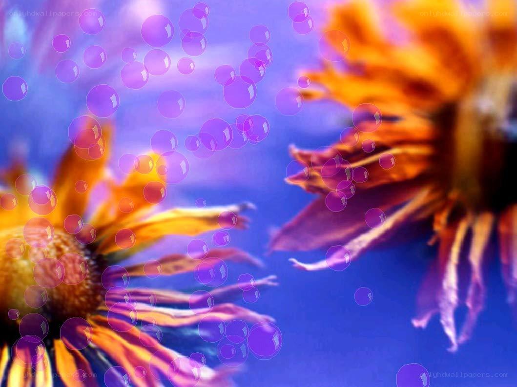 Flowers with bubbles