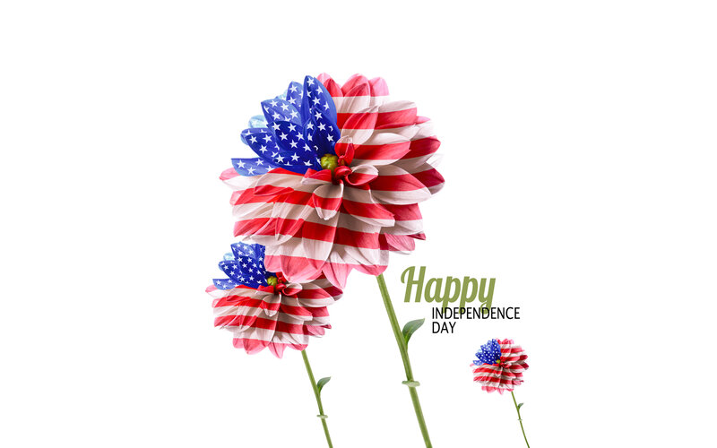 Flowers with Flag Pattern