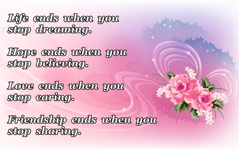 Flowers with Quote — Pink