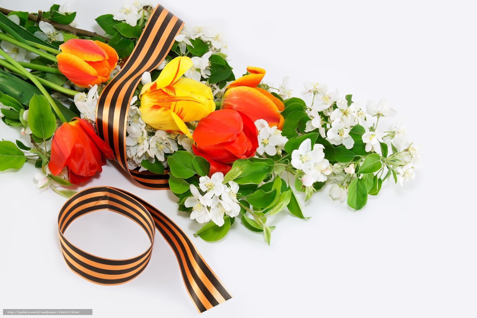 Flowers with St. George ribbon