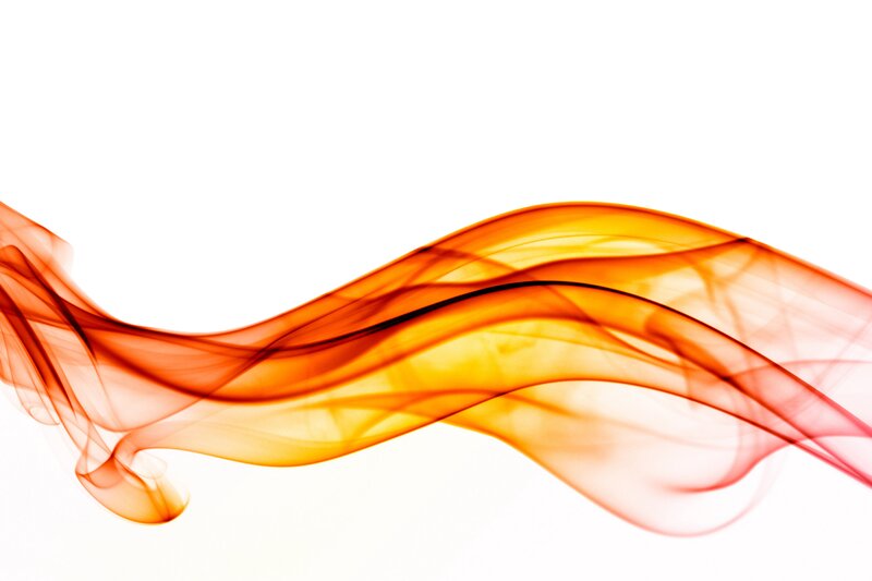 Flowing orange smoke waves