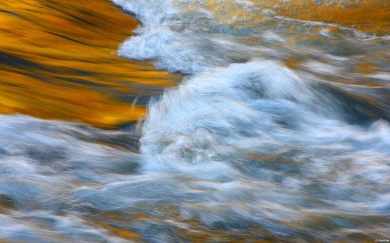 Flowing River Water — Blue, Dynamic, Autumn