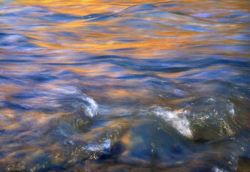 Flowing River Water — Blue, Dynamic, Sunset