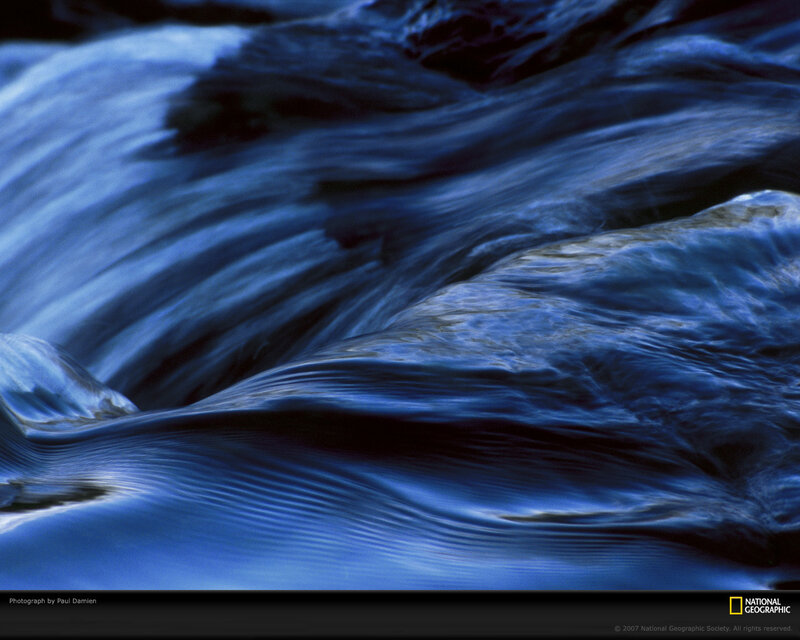 Flowing River Water — Blue
