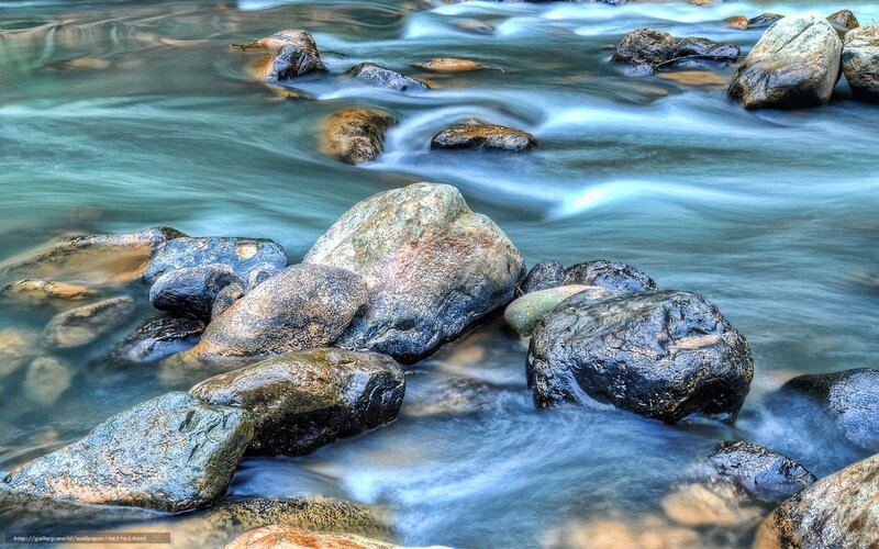 Flowing stream over rocks