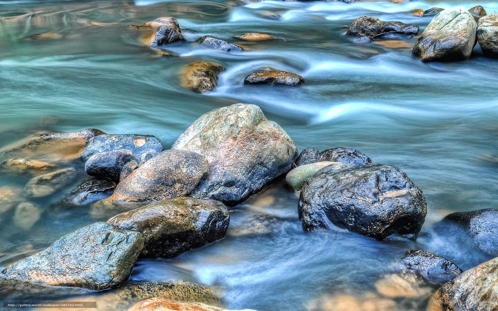 Flowing stream over rocks
