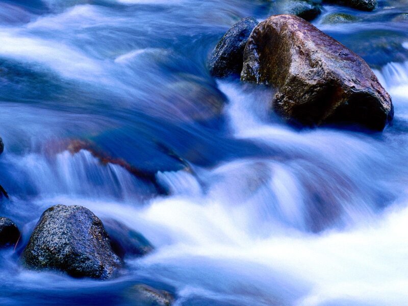 Flowing Stream Water — Blue
