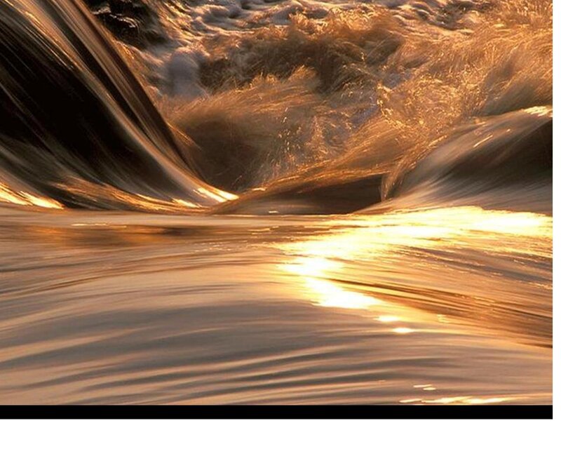 Flowing Water at Sunset
