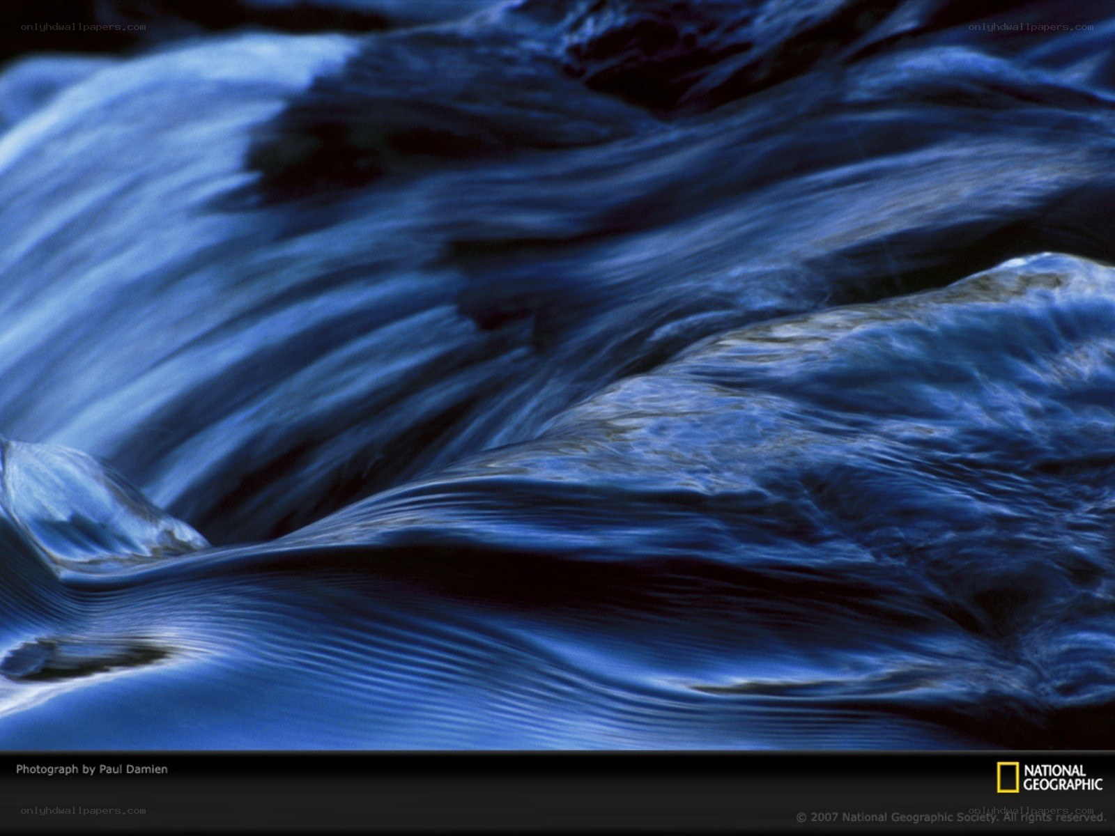 Flowing Water in Blue