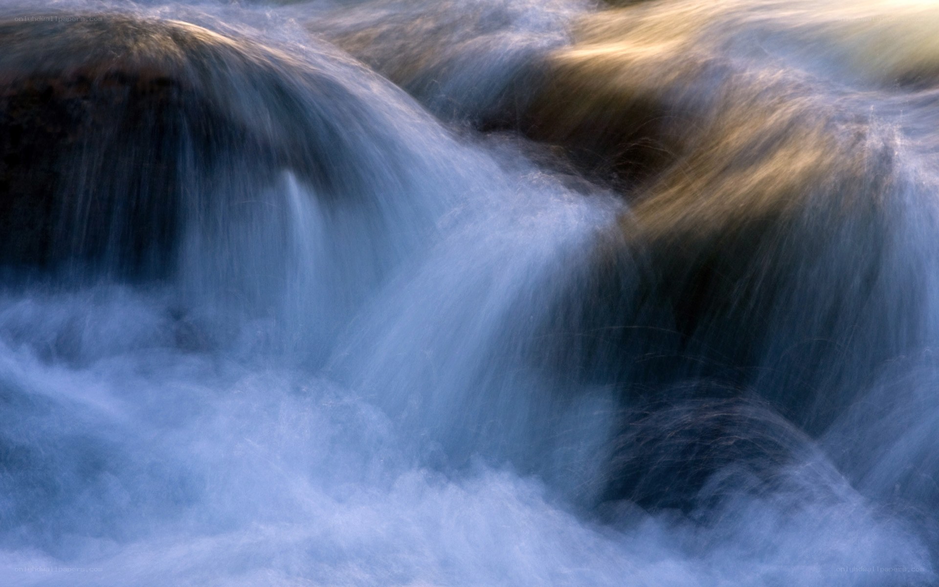 Flowing water over rocks