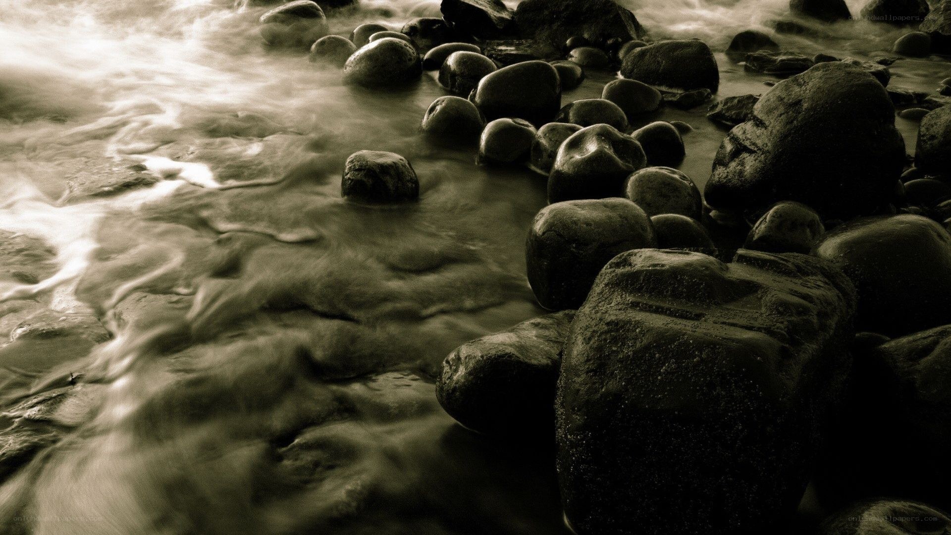 Flowing Water Over Rocks
