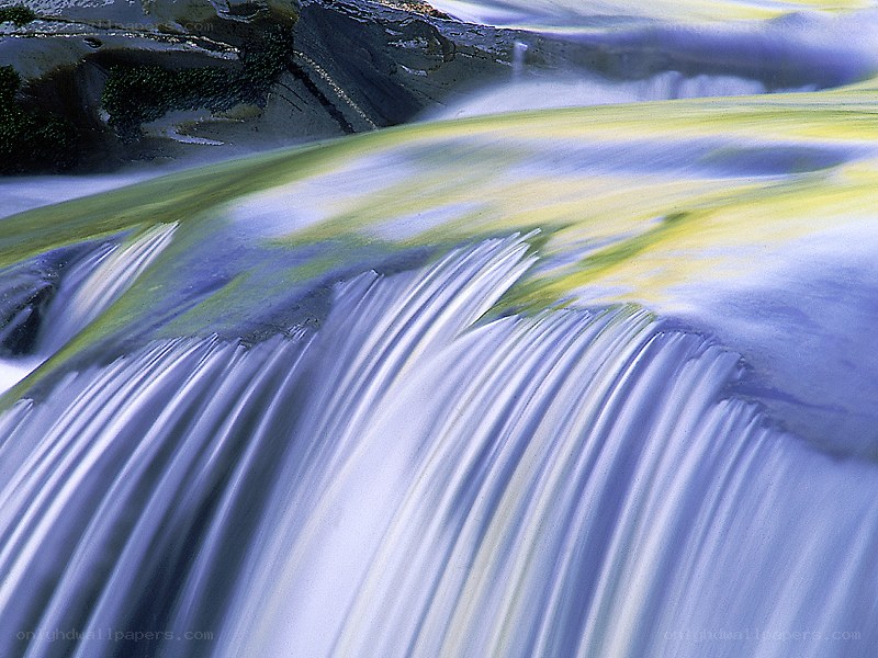 Flowing water over rocks