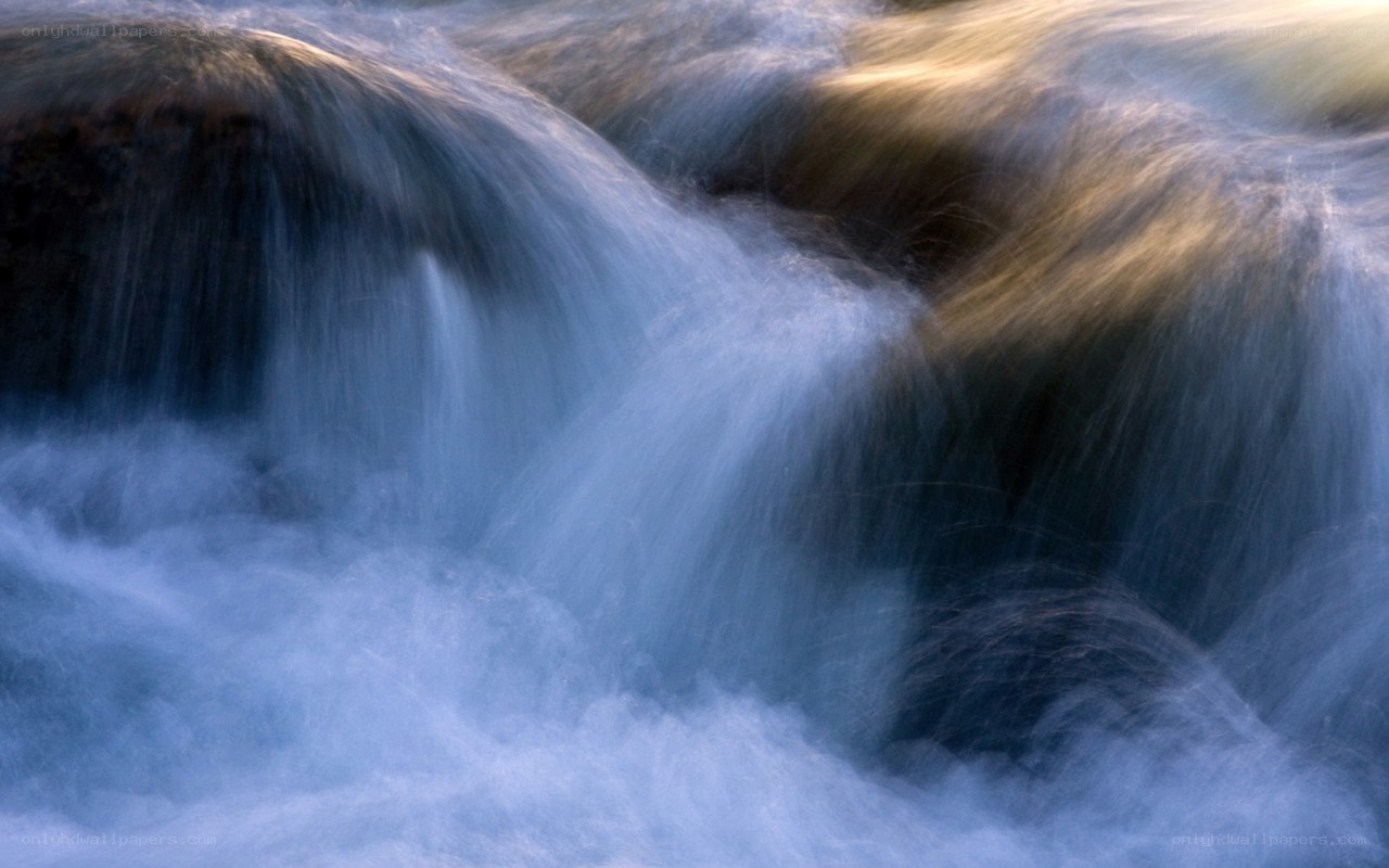 Flowing water over rocks