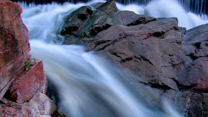 Flowing Water over Rocks — Blue, Dynamic