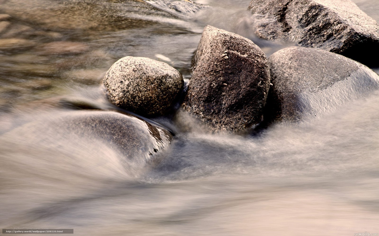 Flowing Water Over Rocks
