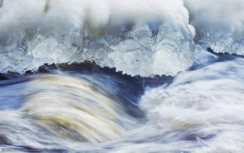 Flowing water under ice