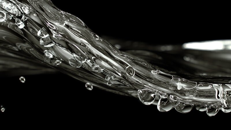Flowing Water with Bubbles