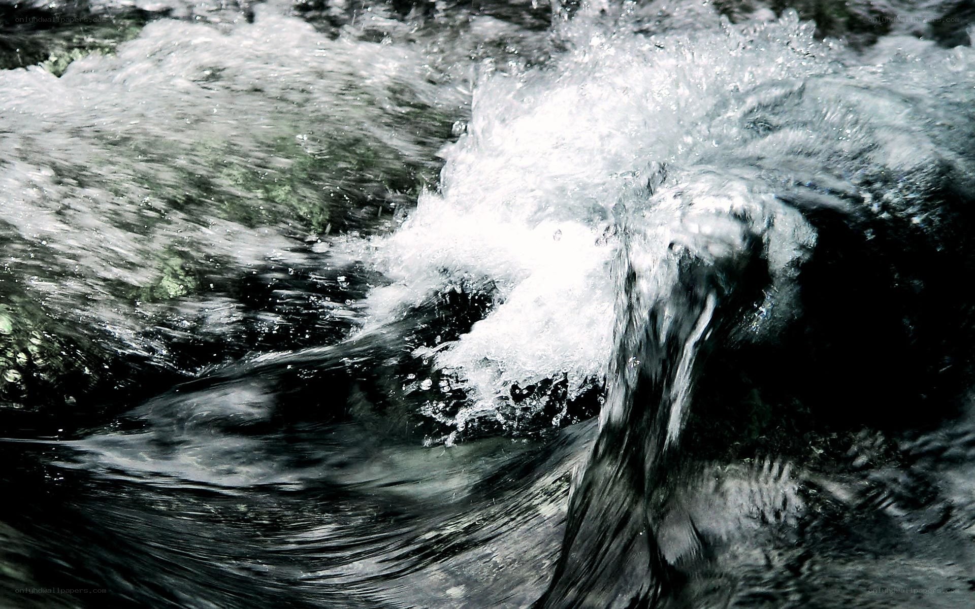 flowing water with foam