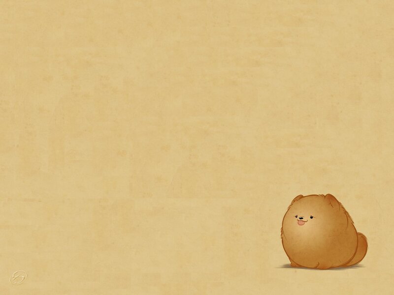 Fluffy Brown Dog — Calm, Illustration
