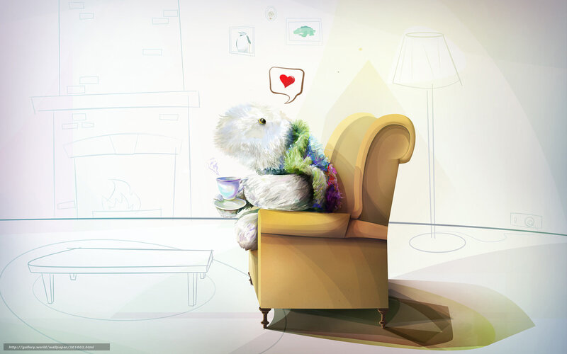 Fluffy creature with tea