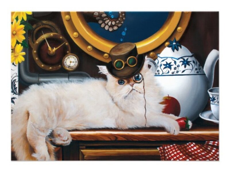 Fluffy White Cat — Whimsical