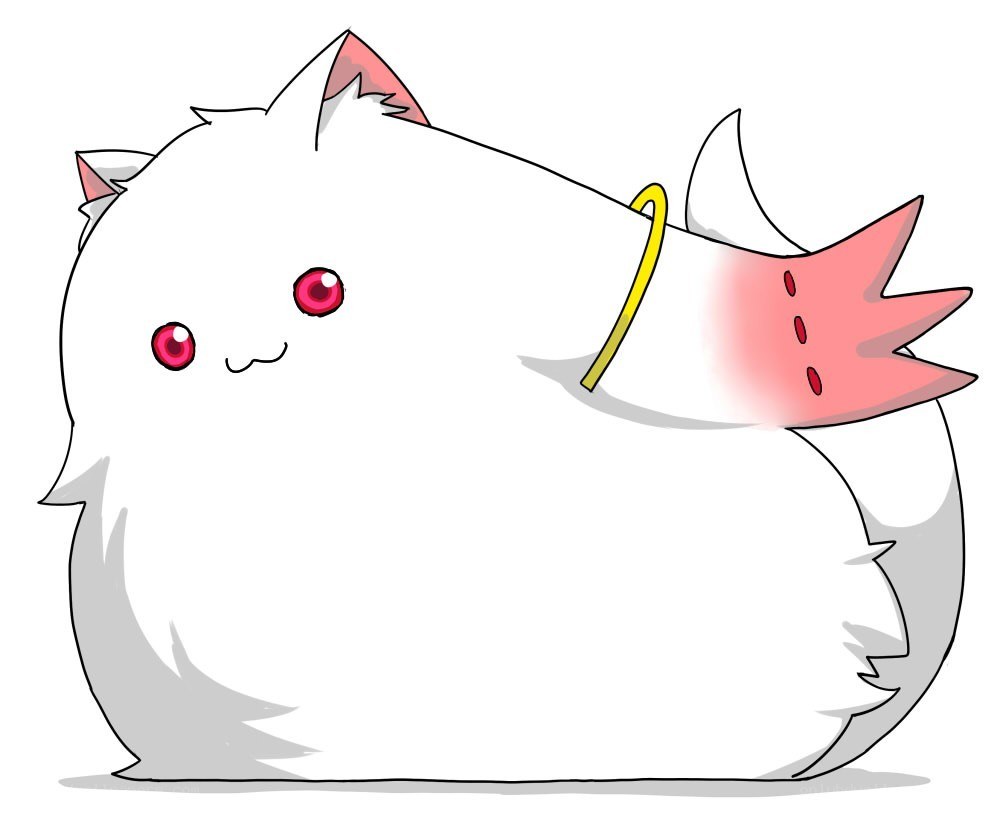 fluffy white cat with red eyes