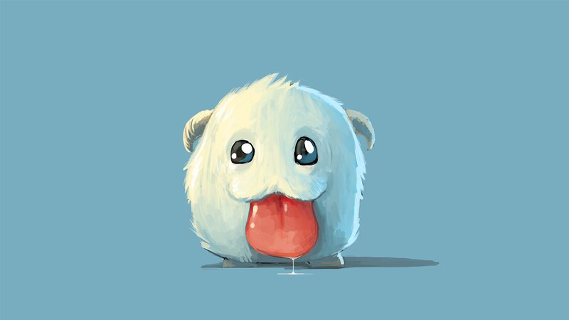Fluffy White Creature — Blue