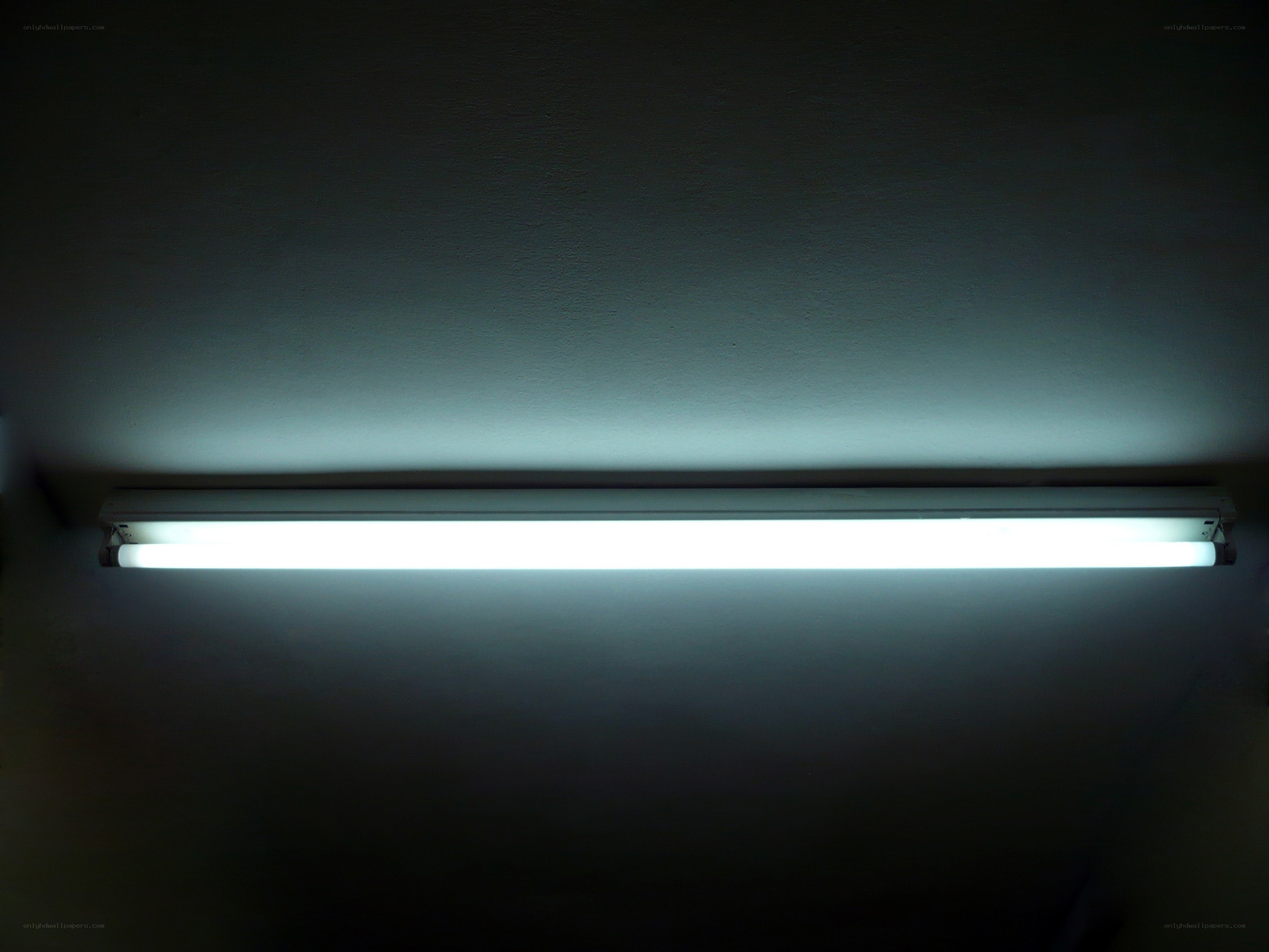 fluorescent light on ceiling