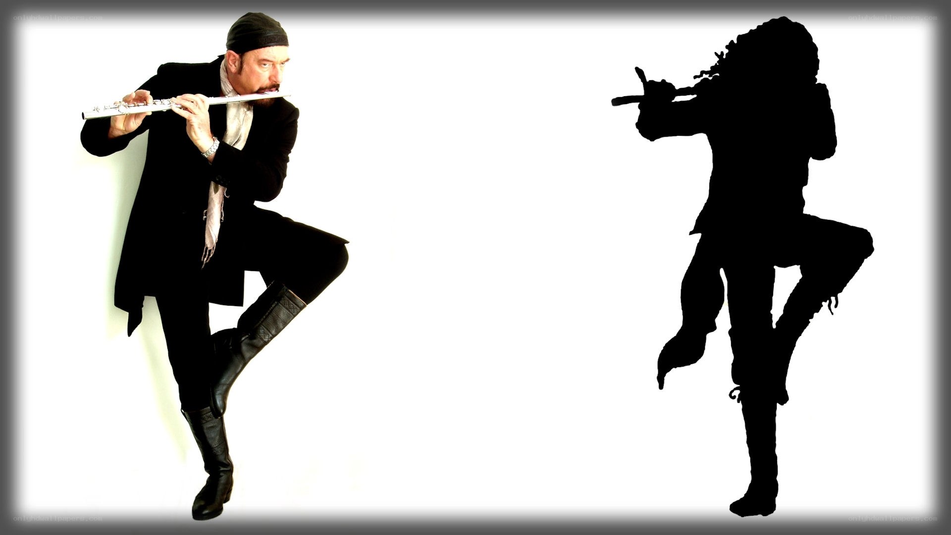 flute player in silhouette