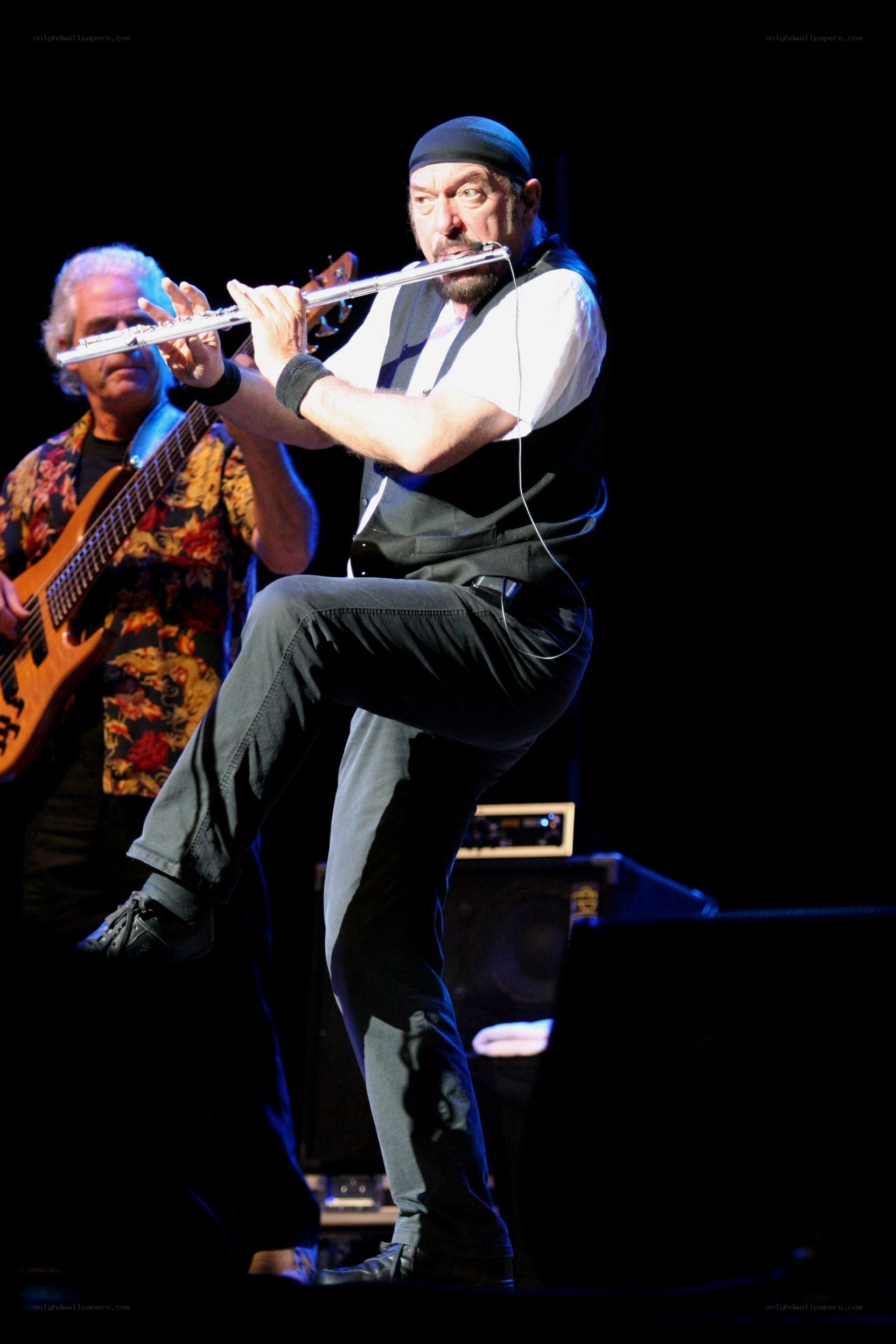 Flute player on stage