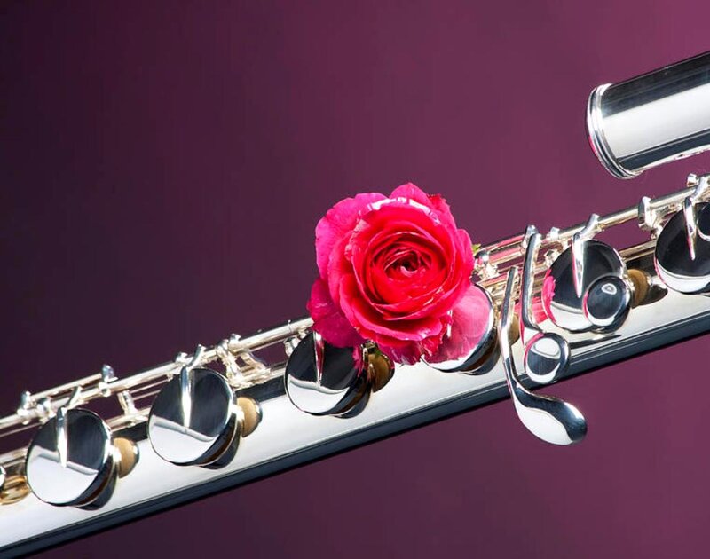 Flute with Red Rose — Purple