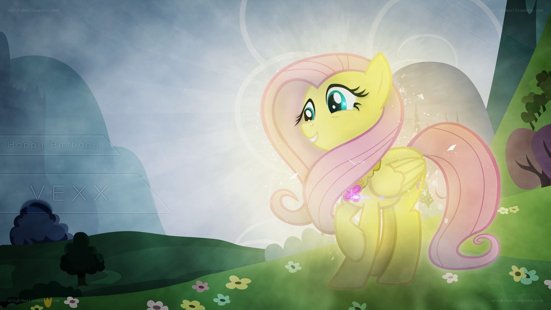 Fluttershy birthday wallpaper