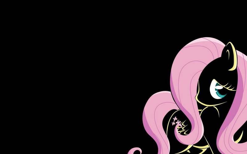 Fluttershy Character — Black, Dramatic