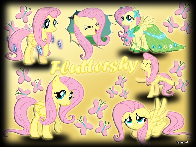 Fluttershy character collage